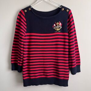 Vintage Ralph Lauren Nautical Striped Sweater Size L?✨